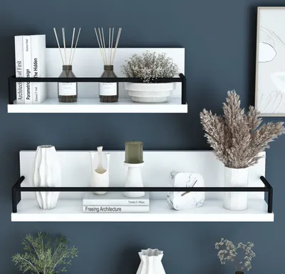 Produktbild von [en.casa] Wandregal Grue 2er Set Hängeregal Wohnzimmerregal - Akzeptabel