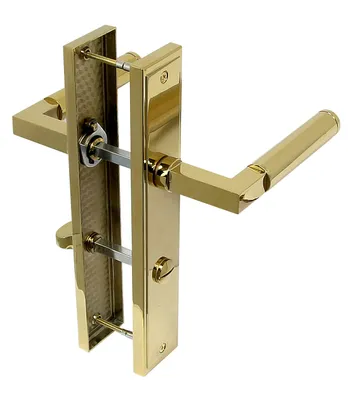 Produktbild von Türbeschlag 2312 Camilla LS WC Messing poliert PVD Baustil Türklinke Türgriffe