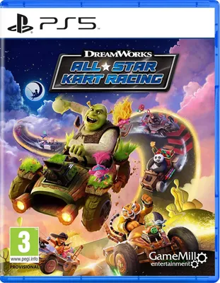 The cover art for the video game DreamWorks All-Star Kart Racing for PlayStation 5.