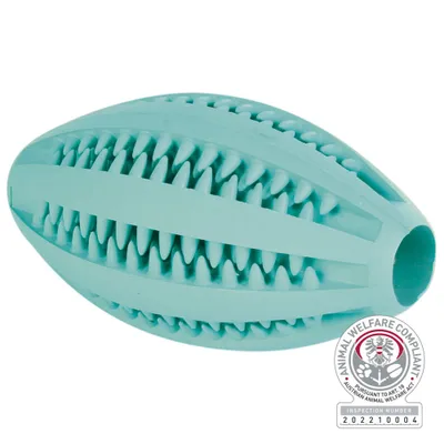 Produktbild von TRIXIE Denta Fun Rugby, Minzgeschmack, Naturgummi, 11 cm