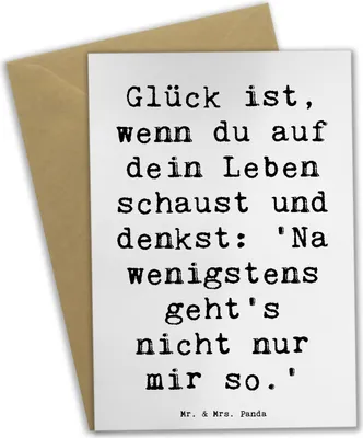 Produktbild von Mr. & Mrs. Panda abiturkarte Spruch Glück Gemeinsam - Weiß - Geschenk, einladungskarten, Leben, Humor, hochzeitskarten, Gefühle, Stimmung, Lebensfreude, Zitat, Trost