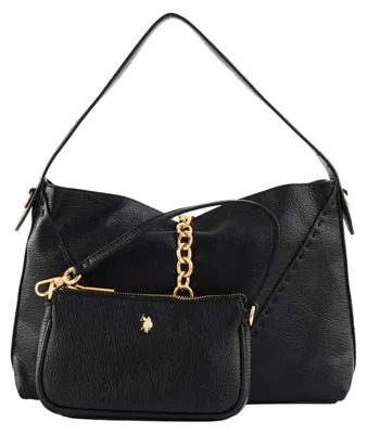 Productafbeelding van U.S. POLO ASSN. schoudertas schoudertas Helcho Hobo Bag Black zwart