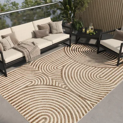 Produktbild von Tapiso Teppich PATIO Outdoor – Balkon und Terrassen Teppich, wetterfest & pflegeleicht 90 x 150 cm