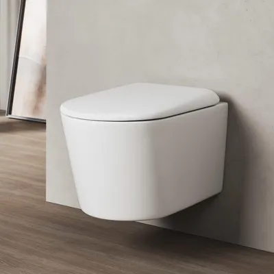 Produktbild von Kronenbach Tube Wand-WC spülrandlos mit Rotationsspülung und WC-Sitz wrapover