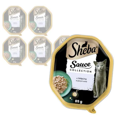 Produktbild von Sheba Saucen-Kollektionsschale 6 x 85 g Alleinfuttermittel für Katzen mit Kalbfleisch in Sauce