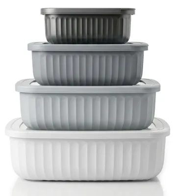 Produktbild von Arendo Frischhaltedose, 4er Set, Vorratsdosen, Lunchboxen, Dampfventil, auslaufsicher, 1,7 L, 0,92 L, 0,42 L, stapelbar, Mikrowellen-, gefrier- und spülmaschinengeeignet, lebensmittelecht