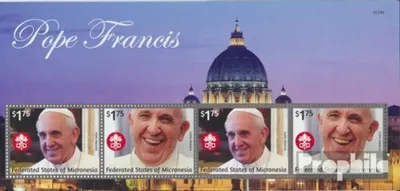 Produktbild von Briefmarken Mikronesien 2014 Mi 2544-2545 Kleinbogen (kompl.Ausg.) postfrisch Papst Franziskus