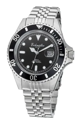Produktbild von Eichmüller Taucheruhr 3464-01 Edelstahl-schwarz 20 ATM Edelstahlband 43 mm