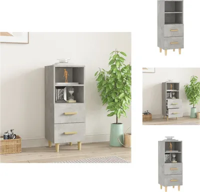 Produktbild von vidaXL Sideboard Betongrau 34,5x34x90 cm Holzwerkstoff -  Sideboards