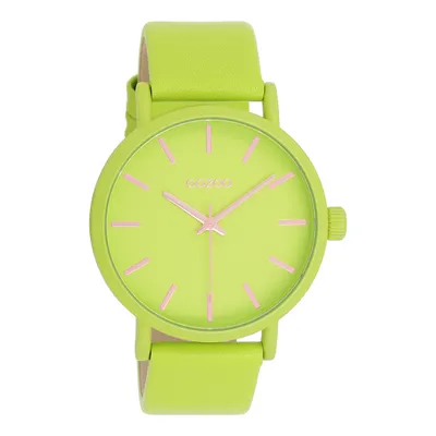Produktbild von Oozoo Damen Lederarmband Uhr Timepieces grün Analog Quarzuhr UOC11177
