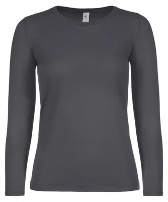 Image de B&C - T-shirt « #E150 » pour femme, manches longues FK2606 (XL) (gris foncé)