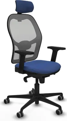Image de Chaise de bureau avec appuie-tête Piqueras y Crespo 2D036G2 bleu marine