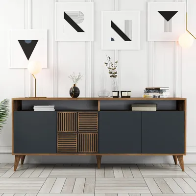Obrázek produktu pro Skye Decor, Milan - Ořech, antracit, skříně do obývacího pokoje, ořech, 180 x 78 x 35 cm