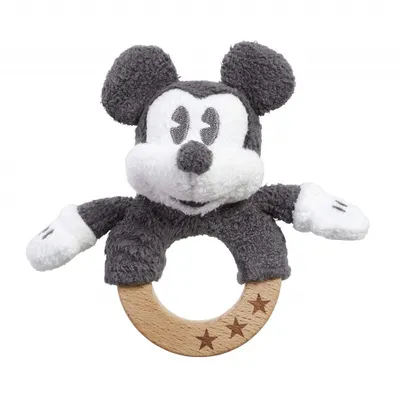 Obrázok produktu pre Dúhový Mickey Mouse drevená/plušťová hrkálka