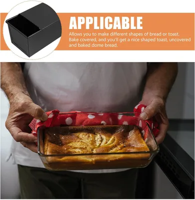Produktbild von Brotbackform aus Kohlenstoffstahl mit Deckel, Antihaft-Kastenform für gleichmäßiges Backen mit verstärkten Kanten für Zuhause und Anfänger
