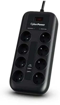 Immagine prodotto di CyberPower Tracer III P0820SUF0-FR surge protector Black 8 AC outlet(s) 200 - 250 V 1.8 m
