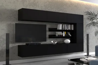 TV Schrank 273 cm Schwarz Matt