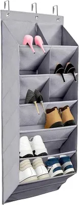 Zdjęcie produktu dla Elegancki organizer z 9 głębokimi kieszeniami i 3 haczykami do przechowywania w szafie i sypialni.
