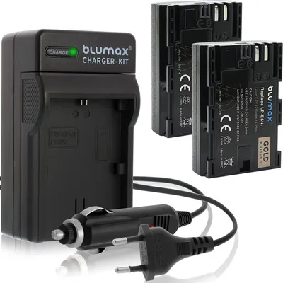 Produktbild von 2x Akku + Lader für Canon LP-E6NH EOS R5 R7 R6 Mark II 80D  IV LP-E6N  2250mAh