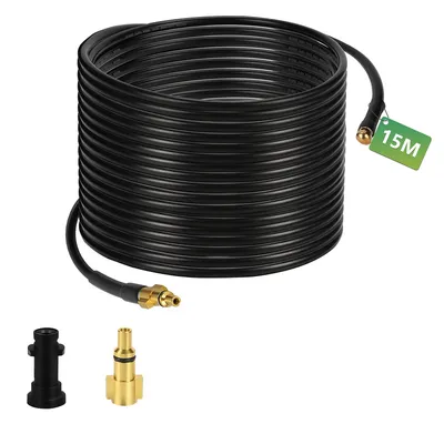 Immagine prodotto di Tubo flessibile Jopassy per idropulitrice 180bar- set di tubi per la pulizia di tubi con adattatore per Kärcher K2-K7 15m