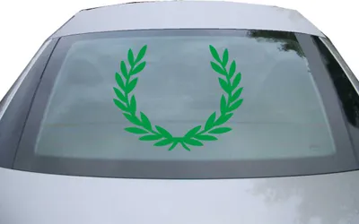 Produktbild von Indigos UG - Aufkleber Heckscheibe & Motorklappe DE6951 - grün - 600x490 mm - Lorbeerkranz Siegerkranz - Auto Scheiben Fenster Heckklappe Tuning Racing JDM - Die cut