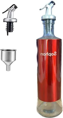 Immagine prodotto di Dispenser per olio e aceto in acciaio inossidabile da 500 ml, rosso
