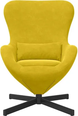 Image de vidaXL Fauteuil œuf jaune 63 x 73 x 90 cm velours