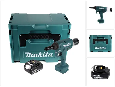 Immagine prodotto di Makita DRV 250 F1J Rivettatrice a batteria 18 V 20 kN Brushless + 1x batteria da 3,0 Ah + Makpac - senza caricabatterie