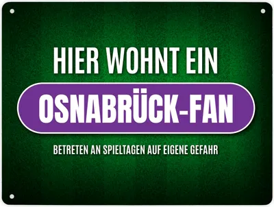 Produktbild von Hier wohnt ein Osnabrück-Fan Metallschild XL mit Rasen Motiv Schild
