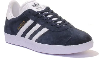 Produktbild von Adidas Gazelle Uni Vintage Neuauflage von 60er Jahre Schnürschuhen in Marine Weiß – undefined / Navy White