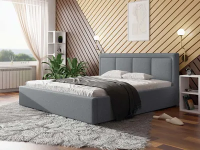 Obrázek produktu pro Manželská postel s roštem 180x200 GOSTORF 3 - světlá šedá