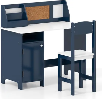 Produktbild von Kinderschreibtisch- und Stuhlset mit Stauraum, Blau