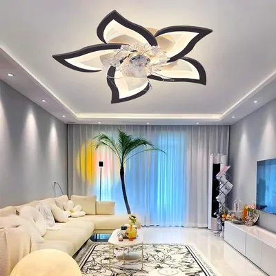Immagine prodotto di Ventilatore a soffitto con illuminazione - Diametro 69 cm - 50W LED dimmerabile - Metallo - Per interni - Lampada ventilatore moderna