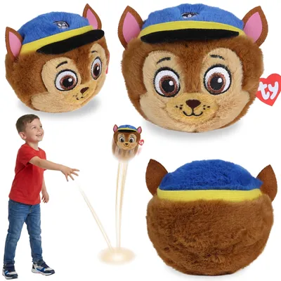 Produktbild von TY PAW Patrol Chase Plüschball, hüpfendes BEANIE BOUNCERS Maskottchen, Geschicklichkeitsspielzeug 10 cm