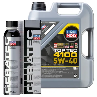 Produktbild von LIQUI MOLY Top Tec 4100 5W-40 5 Liter & Cera Tec Keramik Verschleißschutz 300ml