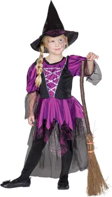 Produktbild von Hexe Purple Hexenkostüm schwarz Lila Witch 104 Kinder Halloween Karneval Kostüm