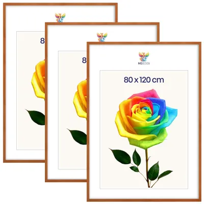 Produktbild von MG Design 3er Set Bilderrahmen Lackiert 80x120 cm - Posterrahmen Echtholz mit Acrylglas, verstärkte Wandaufhängung, hoch/quer