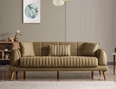 Immagine prodotto di Soggiorno di design divano divano a 3 posti verde tessile mobili di alta qualità