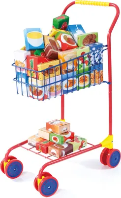 Produktbild von Einkaufswagen bunt mit Inhalt