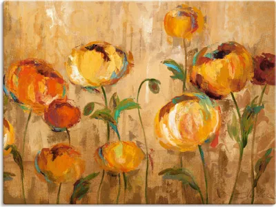 Produktbild von ARTland Leinwandbild Freudige Ranunkel Größe: 60x45 cm