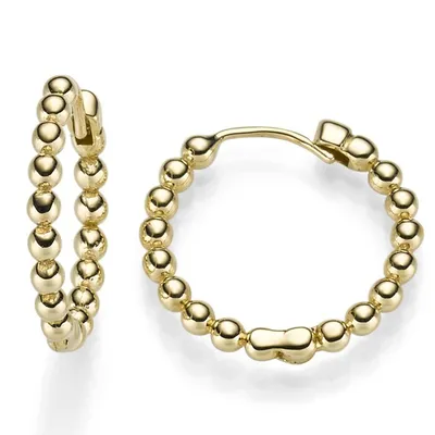 Produktbild von Paar Ohrringe Creolen Kügelchen 19,5x2mm 585 Gold Gelbgold Ohrschmuck
