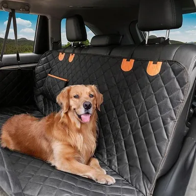Image de Housse de siège pour chien, pour siège arrière de voiture, dimensions 137 x 147 cm, imperméable, avec protection latérale