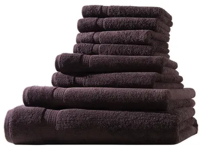 Produktbild von XL-Set 8tlg Frotteetücher Elegance 100% Baumwolle 500 gsm Gästetücher Handtücher Duschtücher Badetücher braun