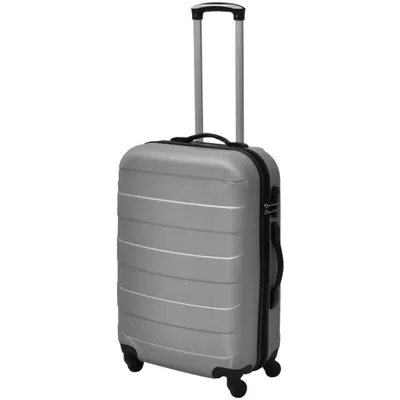 Image de vidaXL Ensemble de 3 valises rigides argentées 45,5/55/66 cm