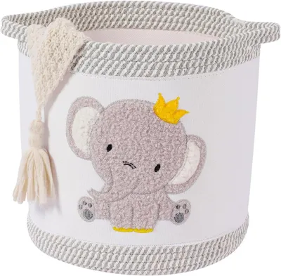 Produktbild von Aufbewahrungskorb Elefant, grau, für Spielzeug, Kinderzimmer