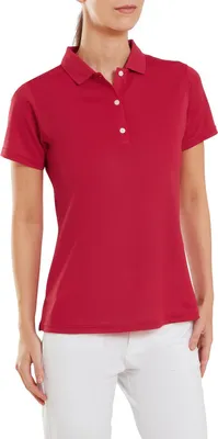 Produktbild von Footjoy Stretch-Piqué-Golfpoloshirt für Damen, Rot