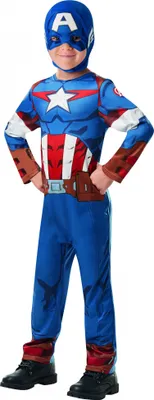 Produktbild von Rubies 640888 Captain America Kinder Kostüm, Gr. 9-10 Jahre Marvel