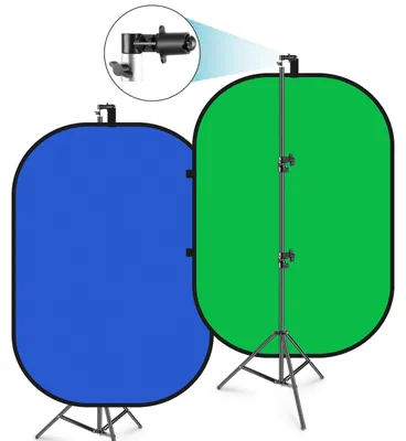 Produktbild von NEEWER 5x7Fuß/1,5x2m Chromakey Faltbar Hintergrund mit Ständer 8,5ft/2,6m