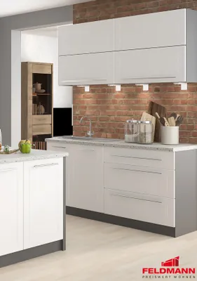 Immagine prodotto di KVANTUM mobile cucina 4 pezzi 160 cm fronte lava MDF bianco opaco estensione parziale