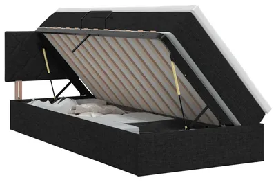 Obrázek produktu pro vidaXL Úložná postel s matrací Černá 90 x 200 cm Samet